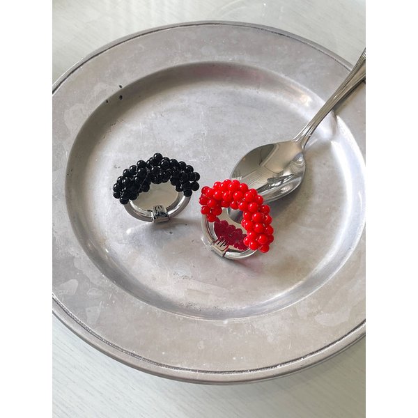 bubble pearl & beads ring grip tok (4colors)