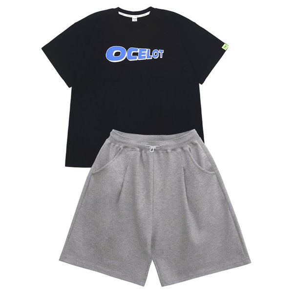 [SET/자체제작] 볼트 포인트 반팔+원턱팬츠 (3color)