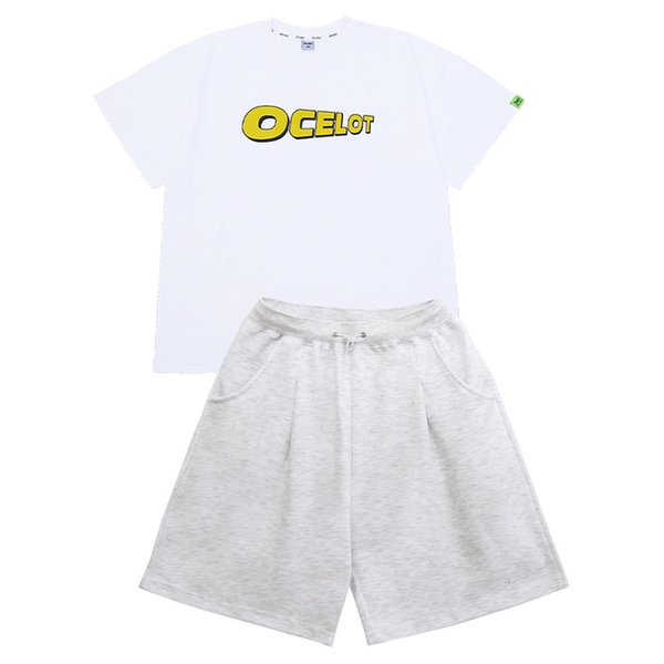 [SET/자체제작] 볼트 포인트 반팔+원턱팬츠 (3color)