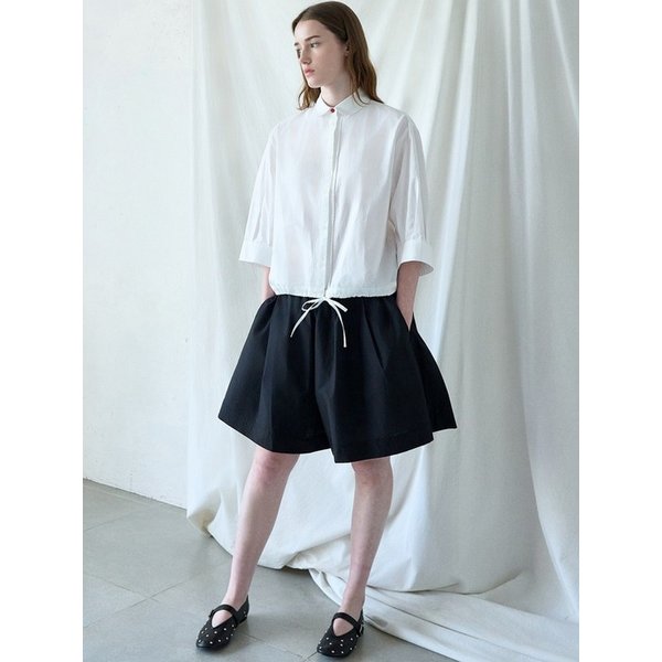 LACE TRIMMING STRING BLOUSE_IVORY