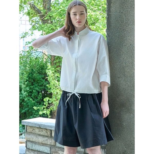 LACE TRIMMING STRING BLOUSE_IVORY