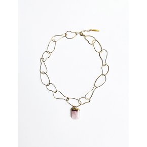 Pebble Chain Rose Qartz Necklace