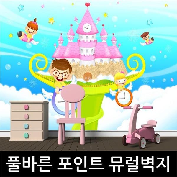 [크레용벽지] 상상속의 나라 아이방 풀바른 포인트 뮤럴벽지(1)