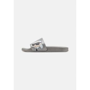 4435373 KARL LAGERFELD MEN KONDO SLIDE - Slippers dark metal 73843800