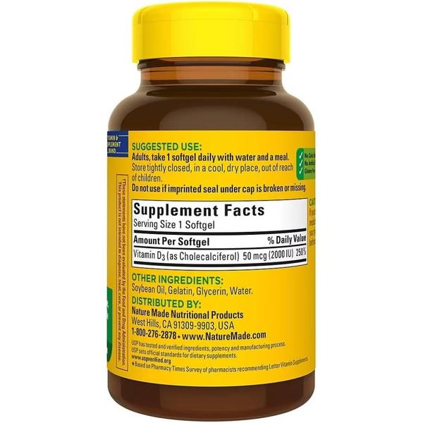 해외배송 Nature Made 네이처메이드 비타민D3 2000IU 320정 Vitamin