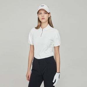 BOSS GOLF [GIFT 100% 증정] 볼륨 슬리브 폴로 티셔츠 WOMAN WHITE