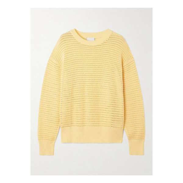 발리 커쇼 오픈니트 코튼 스웨터 옐로 1647597360122439