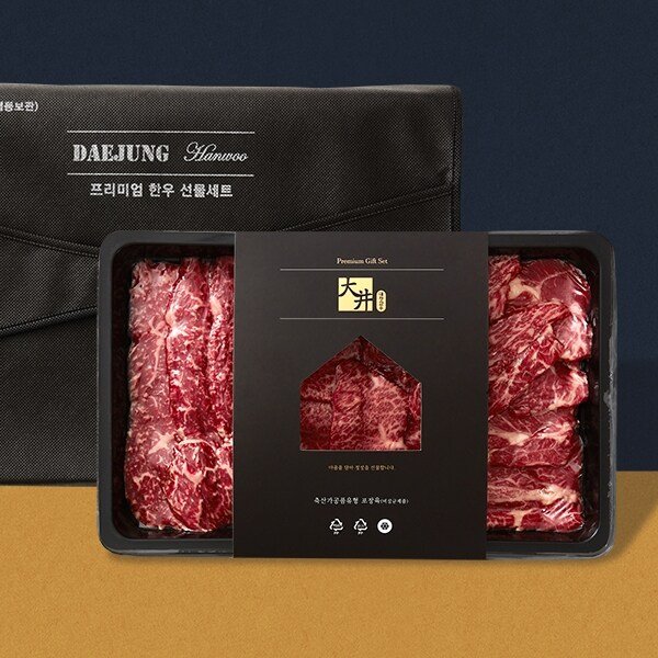 [대정]1++(7)한우 새우살치등심 구이 모둠 세트 1호 1kg (새우살100g+살치살100g+ 채끝등심400g+