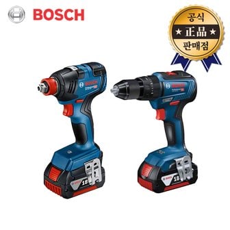 보쉬 브러쉬리스충전콤보세트 GDX18V-200&GSB18V-55 1/2인치 2배터리 5.0Ah 보쉬 임팩드라이버