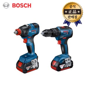 브러쉬리스충전콤보세트 GDX18V-200&GSB18V-55 1/2인치 2배터리 5.0Ah 보쉬 임팩드라이버