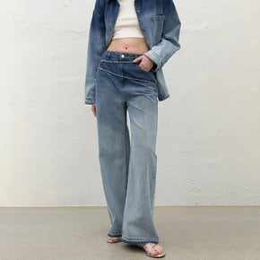 (PT-5512)OWEN GRADATION SET-UP DENIM PANTS