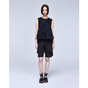 [파주점] [송지오우먼]송지오 컬렉션 자카드 박스 플리츠 탑 블랙 WH3TP704BK