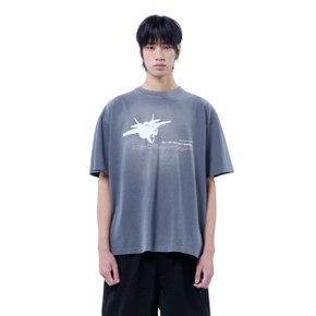 F35 GARMENT DYED BRUSH T-SHIRT (BLUE)