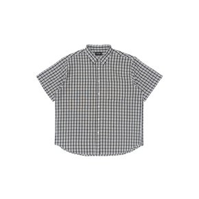 CREEZ LOOSE FIT CHECK SHORT SLEEVE SHIRT (WHITE)