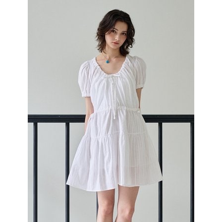 플루나스튜디오 Wave String Dress_White
