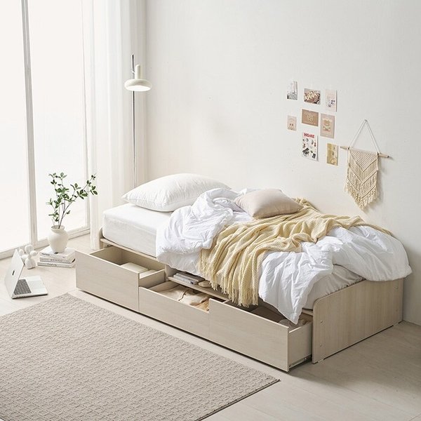 좁은공간 90cm 슬림싱글 침대 (매트별도) WB626 (착불)