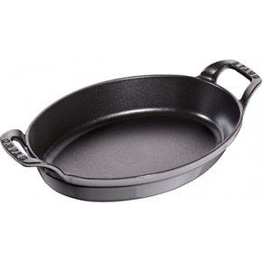 staub 24 cm] Dish 40509-562 스토우브 [타원 스태커블 접시 그레이 할로우 철 그라탕 접시