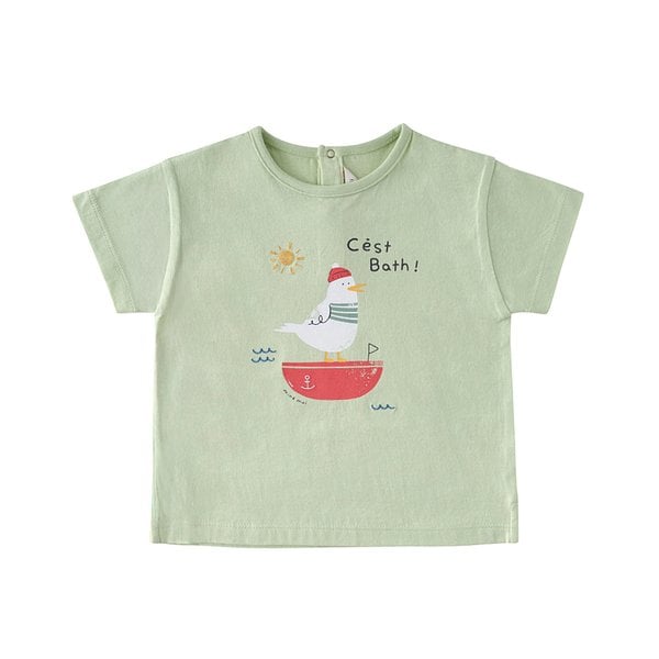 [여주점] [오프라벨 여주점] 밍크뮤 (GN) 버드마린반팔티셔츠 ( 35315-332-03)