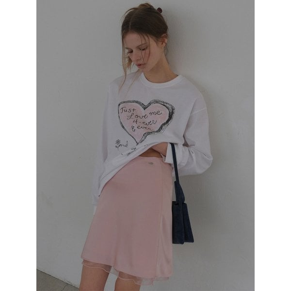 레이어링 새틴 밴딩 스커트 (Pink)