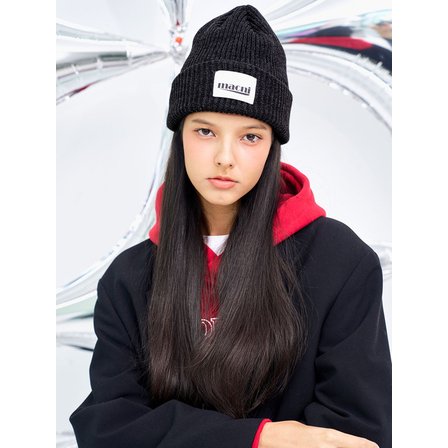 마크니 HEAVY KNIT BEANIE_CHARCOAL