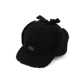 Bubble Black Fleece Earflap Cap 귀달이모자