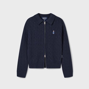 후아유 Steve Crop Cable Zip-up Cardigan WHCKF3821F