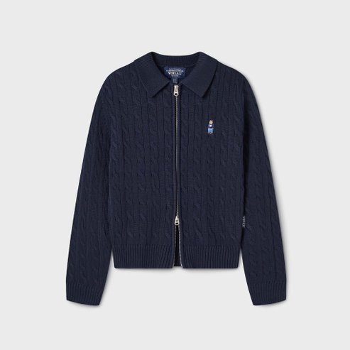 후아유 Steve Crop Cable Zip-up Cardigan WHCKF3821F