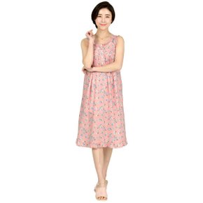 분홍꽃 나시 레이온 여성 빅사이즈 원피스 잠옷