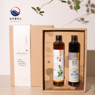 경북고향장터 사이소 국산 저온압착 들기름 만능어간장 300ml 2병 선물세트 [ 농부플러스 ]