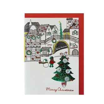 바보사랑 눈내린마을 크리스마스 카드 FS156-1