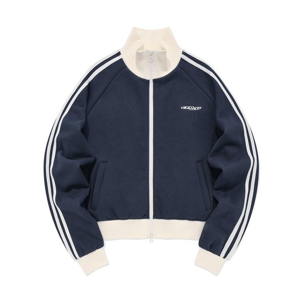SP CIRCLE LOGO  LINE TRACK JACKET-NAVY