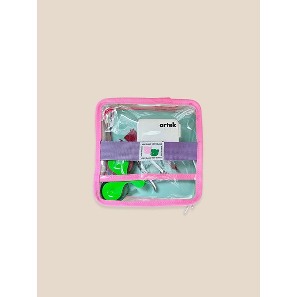 투명 문구 파우치_핑크