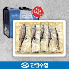 [명절 후 배송][제주 한림수협] 진공 제주 굴비 10미 선물세트 / 제주굴비 1.0kg(500g*2팩/팩당5미)+부직포가방