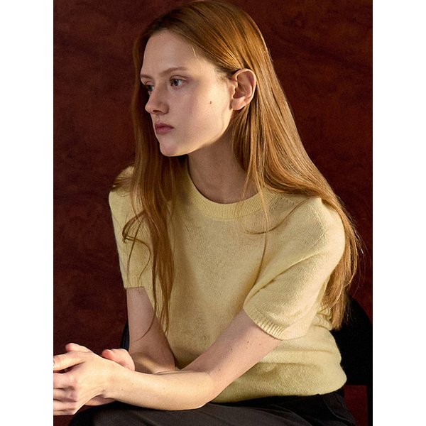 100% 울 러프 숏슬리브 탑 옐로우 OU1869