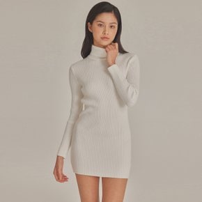 RIBBED HIGH NECK KNIT MINI DRESS_T423DS500(IV)