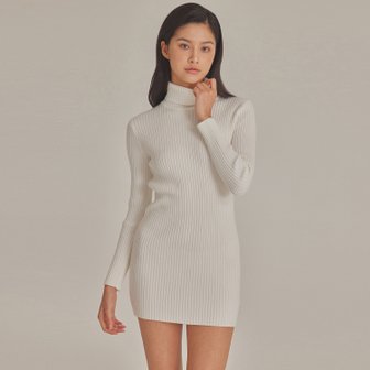 탑걸 RIBBED HIGH NECK KNIT MINI DRESS_T423DS500(IV)