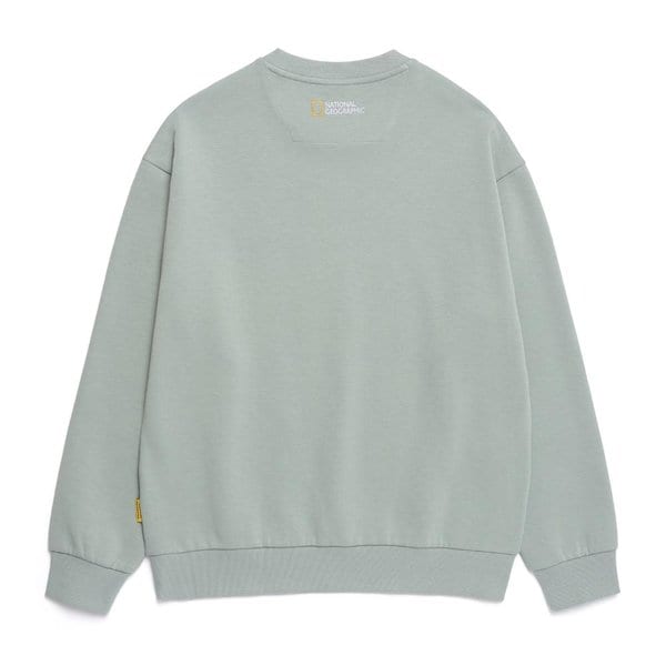 [여주점] N251USW040 동물 와펜 세미 오버핏 맨투맨 KHAKI GREEN