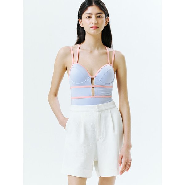 코튼캔디 커버업 핀턱 쇼츠 화이트