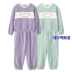 R2445T189P291 여아 배색 골지 벨로아 상하복 세트