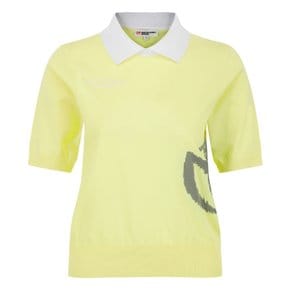 26S/S   여성 와이드 심볼 자카드 반팔 니트 (421F2SR509)