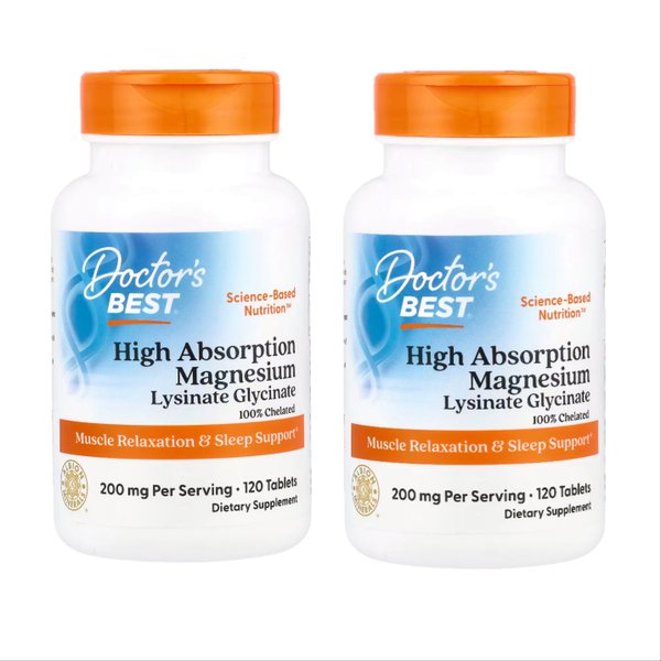 닥터스 베스트 고흡수 마그네슘 200mg 120타블렛 X 2통세트 킬레이트 마그네슘 (1정당 100mg)