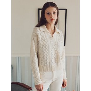 Collar Cable Pullover