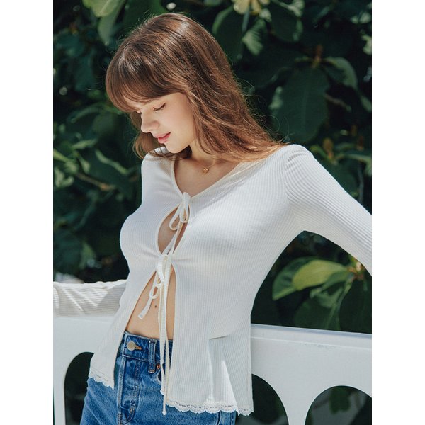 LACE TRIMMING CARDIGAN_2COLOR