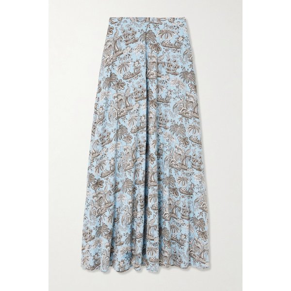 스타우드 액셀 프린트 코튼 블렌드 미디 스커트 46376663162984513