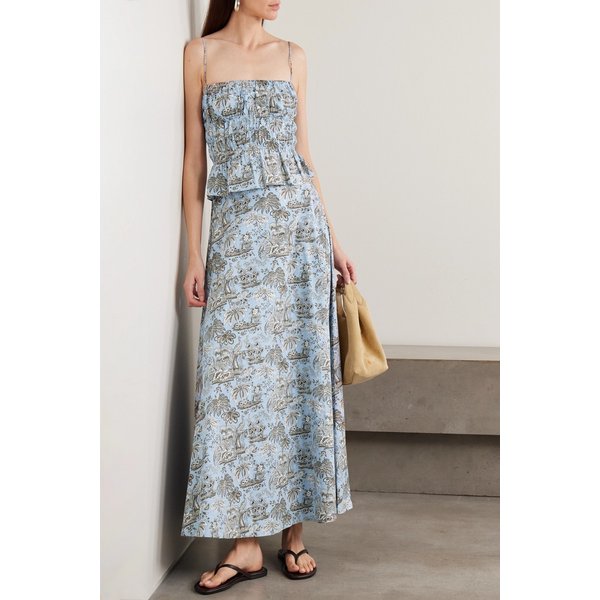 스타우드 액셀 프린트 코튼 블렌드 미디 스커트 46376663162984513