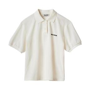 미우 미우 코튼 피케 폴로 셔츠 화이트 MJN535-14RW-F0009