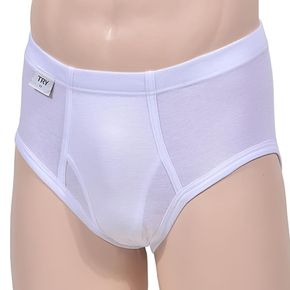 트라이 순면 소변구 남성 삼각팬티 화이트 면팬티