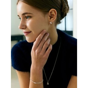 [진주귀걸이 2종 증정] Oval back point hoop earring
