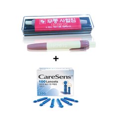 PVC 무통 채혈기( 사혈기)+란셋(채혈침)100P 세트