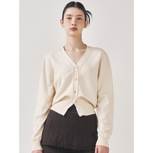MINI BUTTERFLY SOFT V-CARDIGAN_LIGHT BEIGE